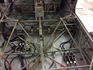Lines connecting avionics to antennas and avionics.